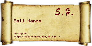 Sali Hanna névjegykártya
